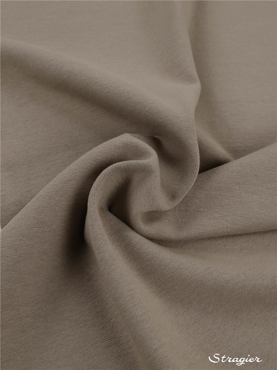Bord Côte en Coton Bio - Uni - Beige taupé 