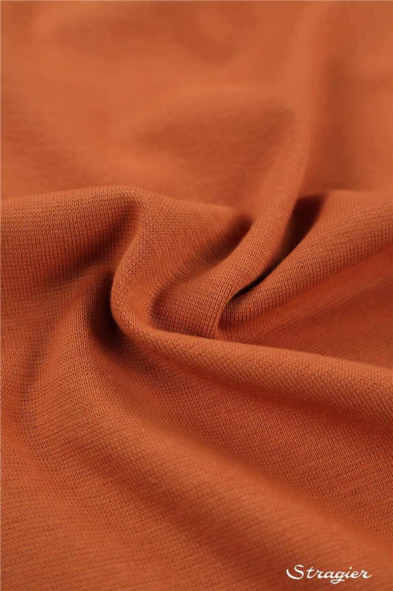 Bord Côte en Coton Bio - Uni - Orange 