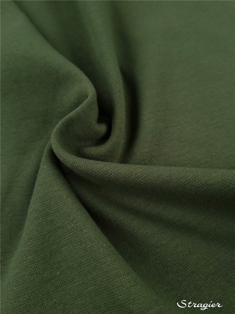 Cotton Knitted Ribbing - Stretch - uni - Khaki