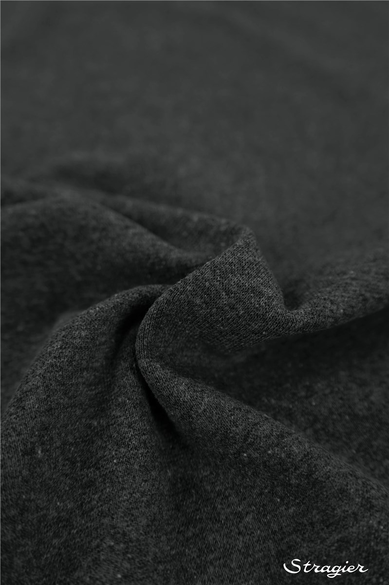 Cotton Knitted Ribbing - Stretch - uni - Graphite chiné