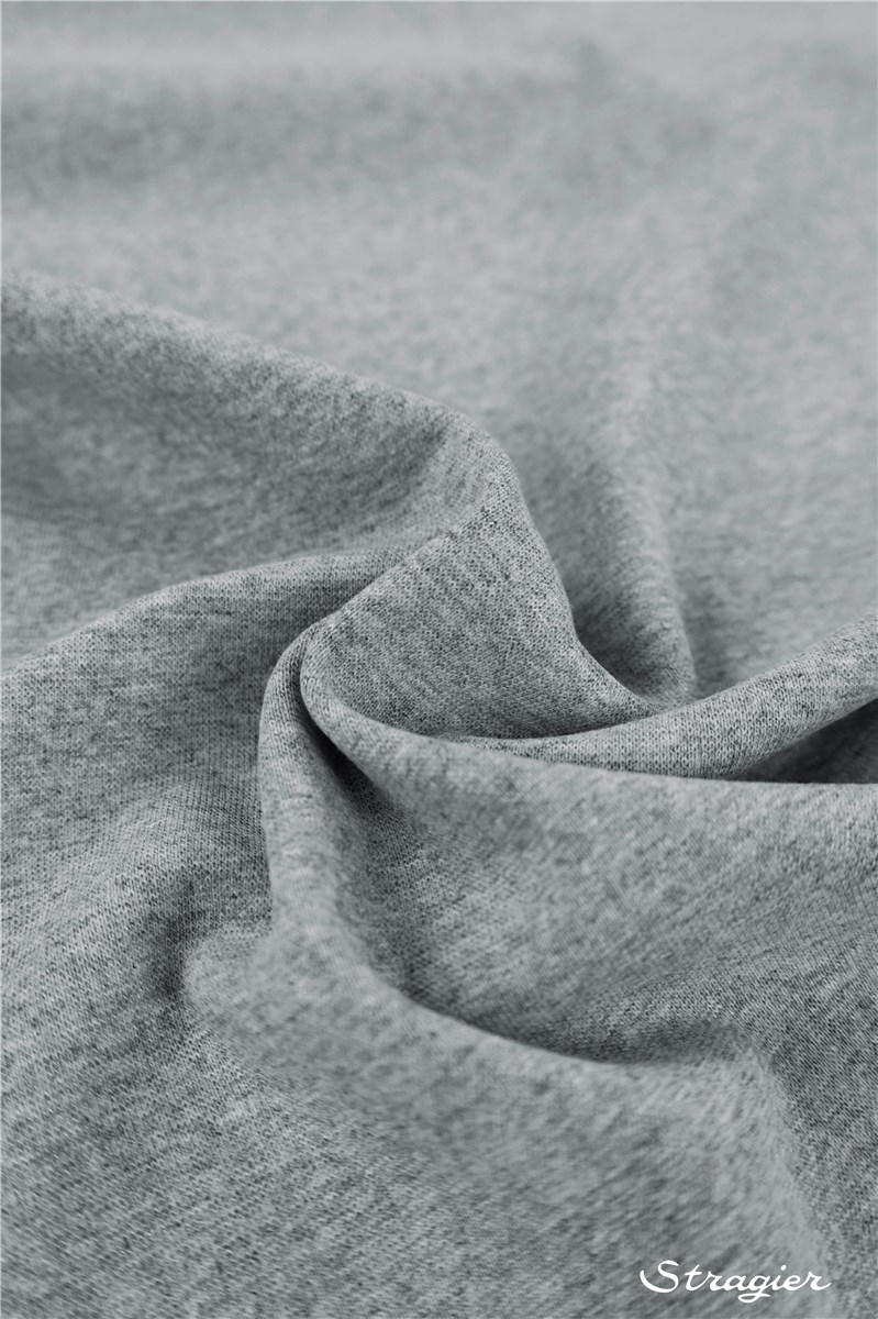 Cotton Knitted Ribbing - Stretch - uni - Gris clair chiné