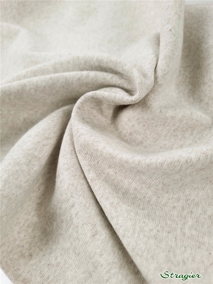 Cotton Knitted Ribbing - Stretch - uni - Beige clair chiné