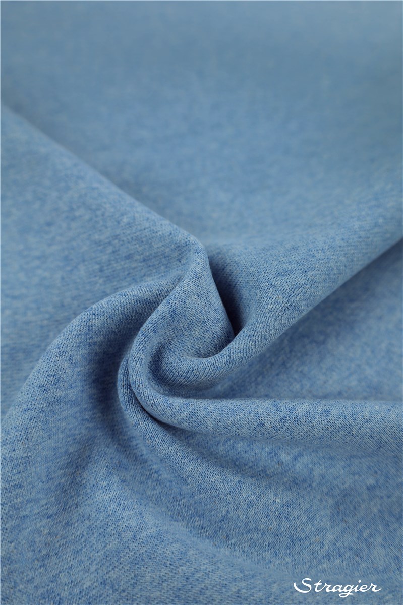 Cotton Knitted Ribbing - Stretch - uni - Jeans clair chiné