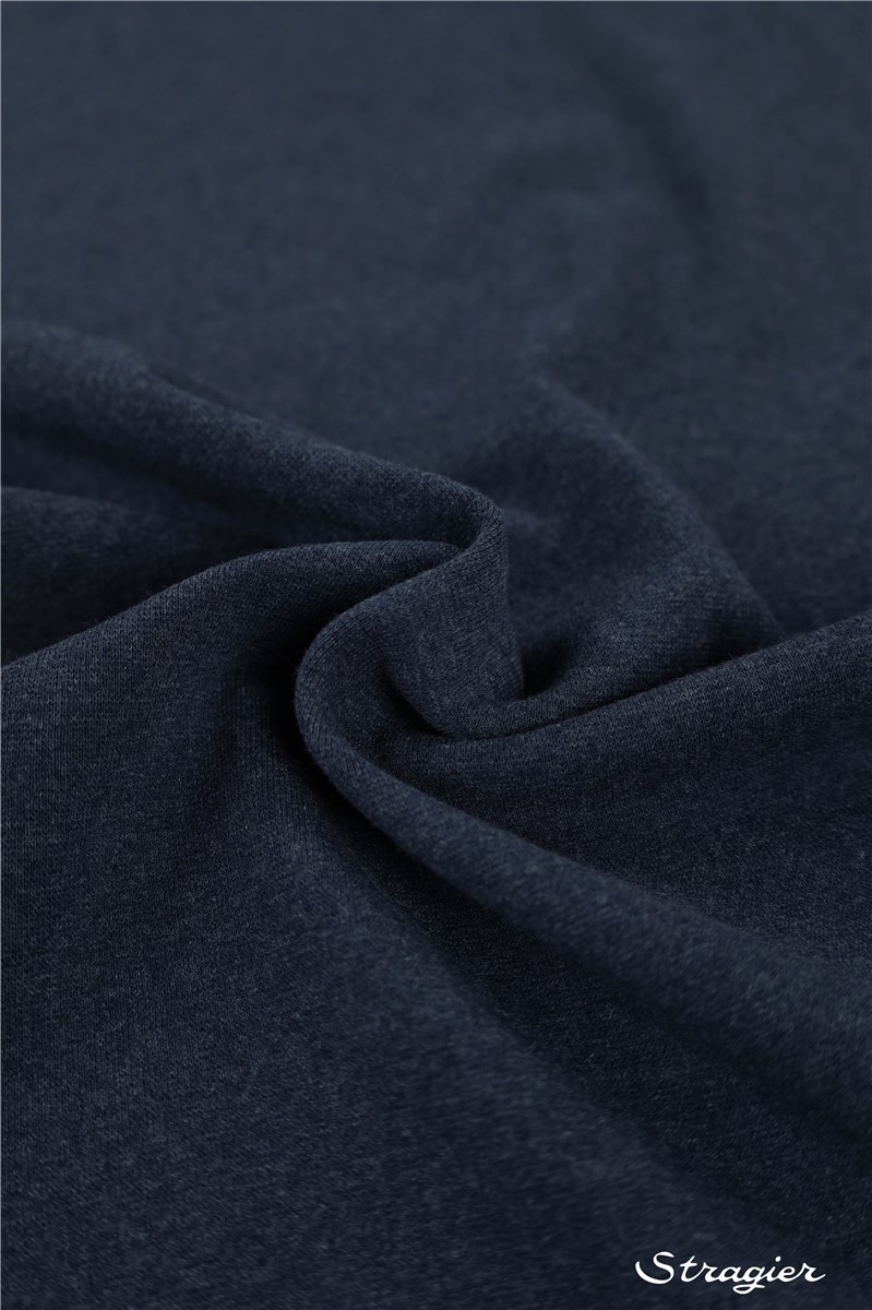Cotton Knitted Ribbing - Stretch - uni - Marine chiné