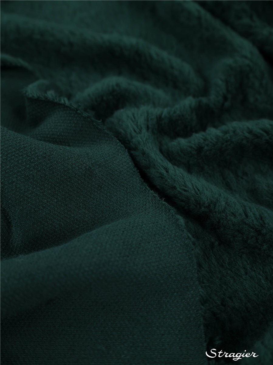 Teddy Coton - Super souple - uni - Vert bouteille 