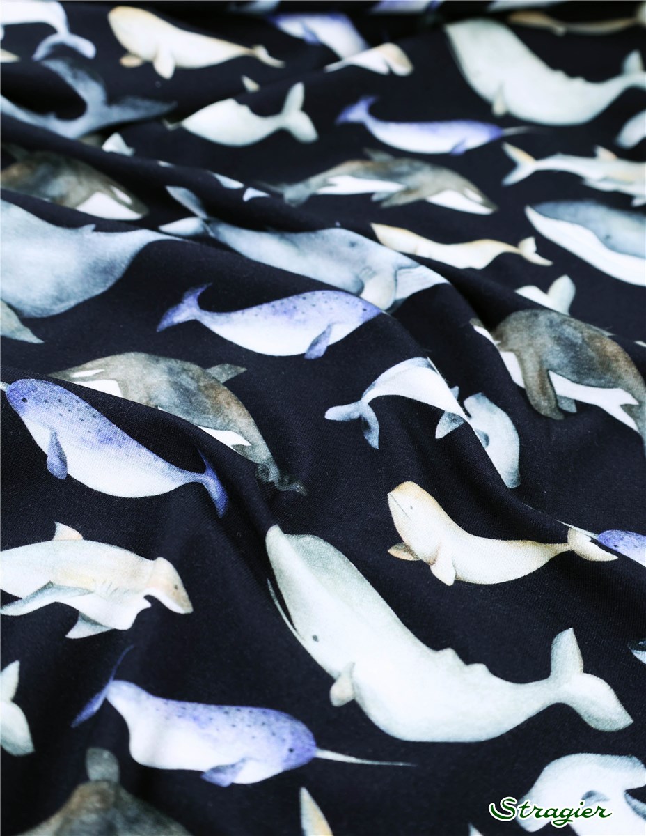 Cotton Jersey - stretch - Aquanature - Marine