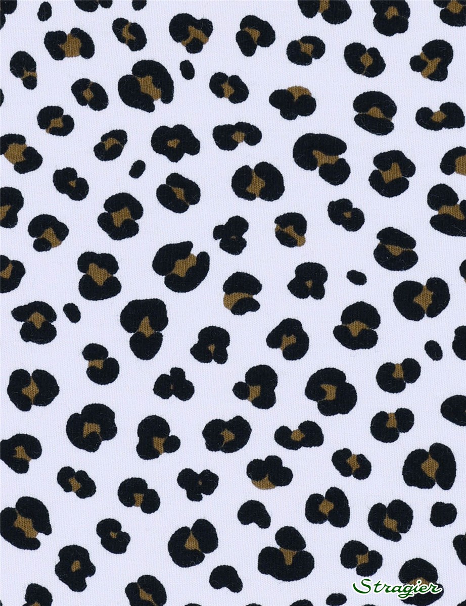 Cotton Jersey - stretch - Mini Leo - Blanc cassé - Noir