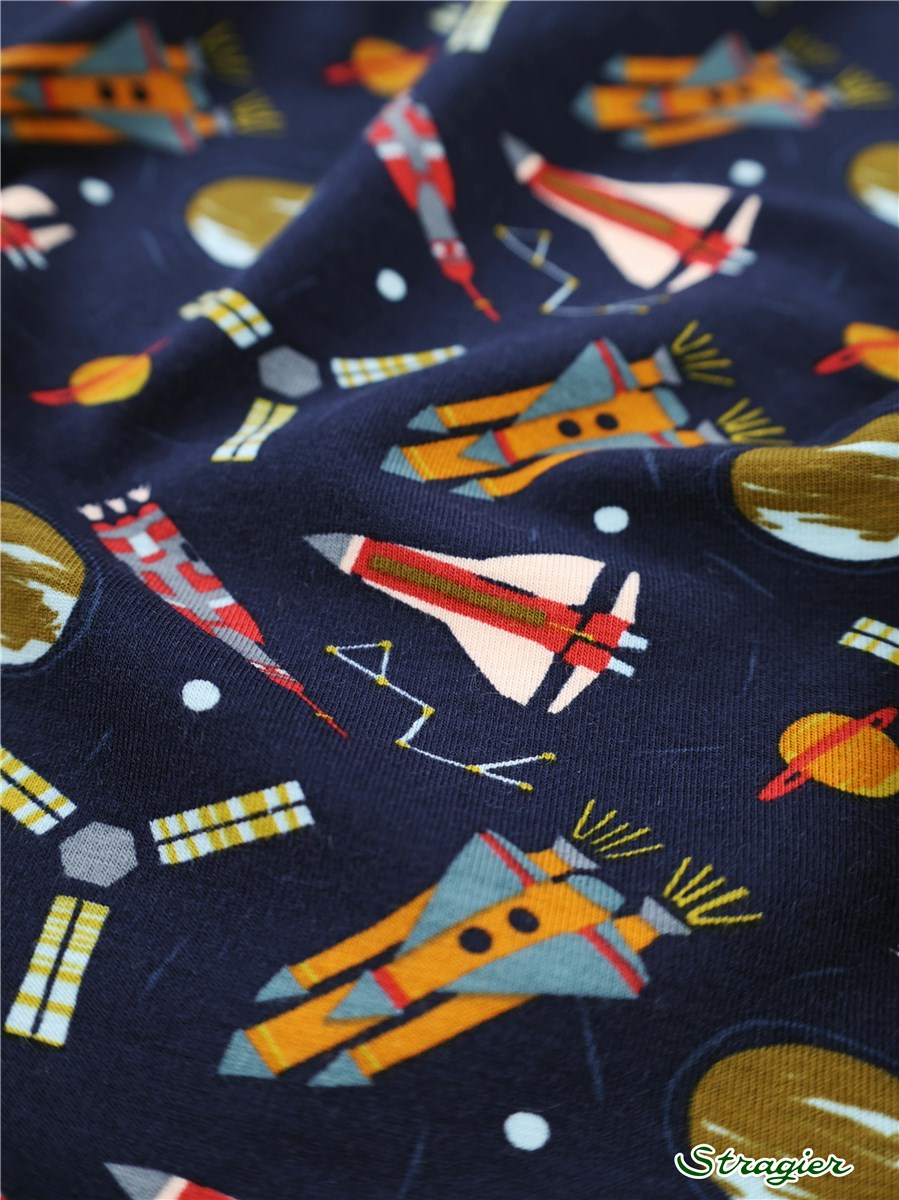Cotton Jersey - stretch - Space - Marine