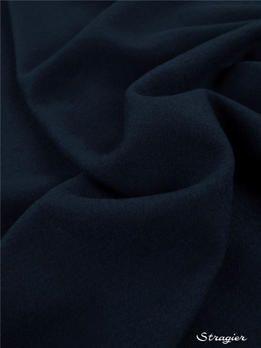 Maille pure laine Mérinos - Laine bouillie - extra fine - uni - Marine
