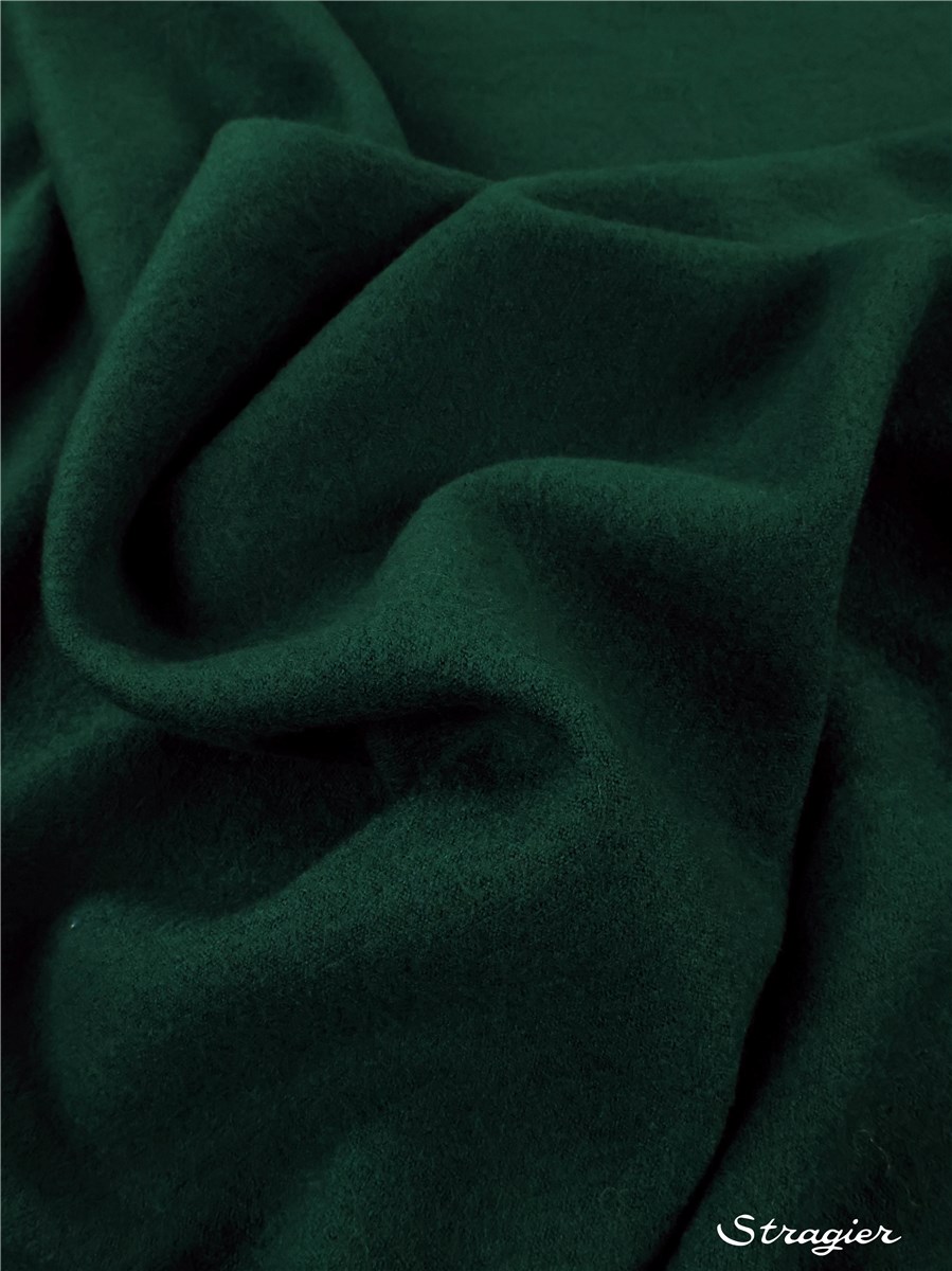 Maille pure laine Mérinos - Laine bouillie - extra fine - uni - Vert Bouteille