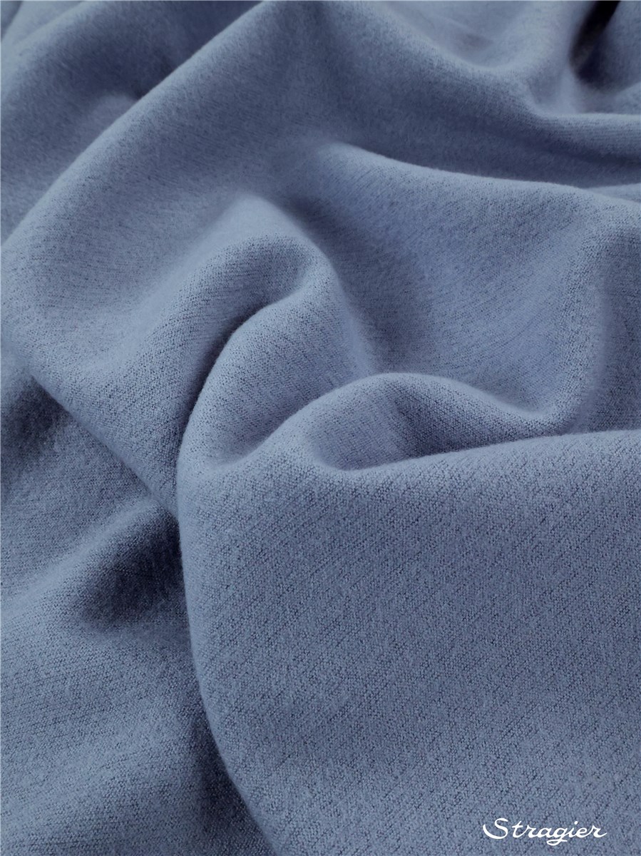 Maille pure laine Mérinos - Laine bouillie - extra fine - uni - Bleu précieux