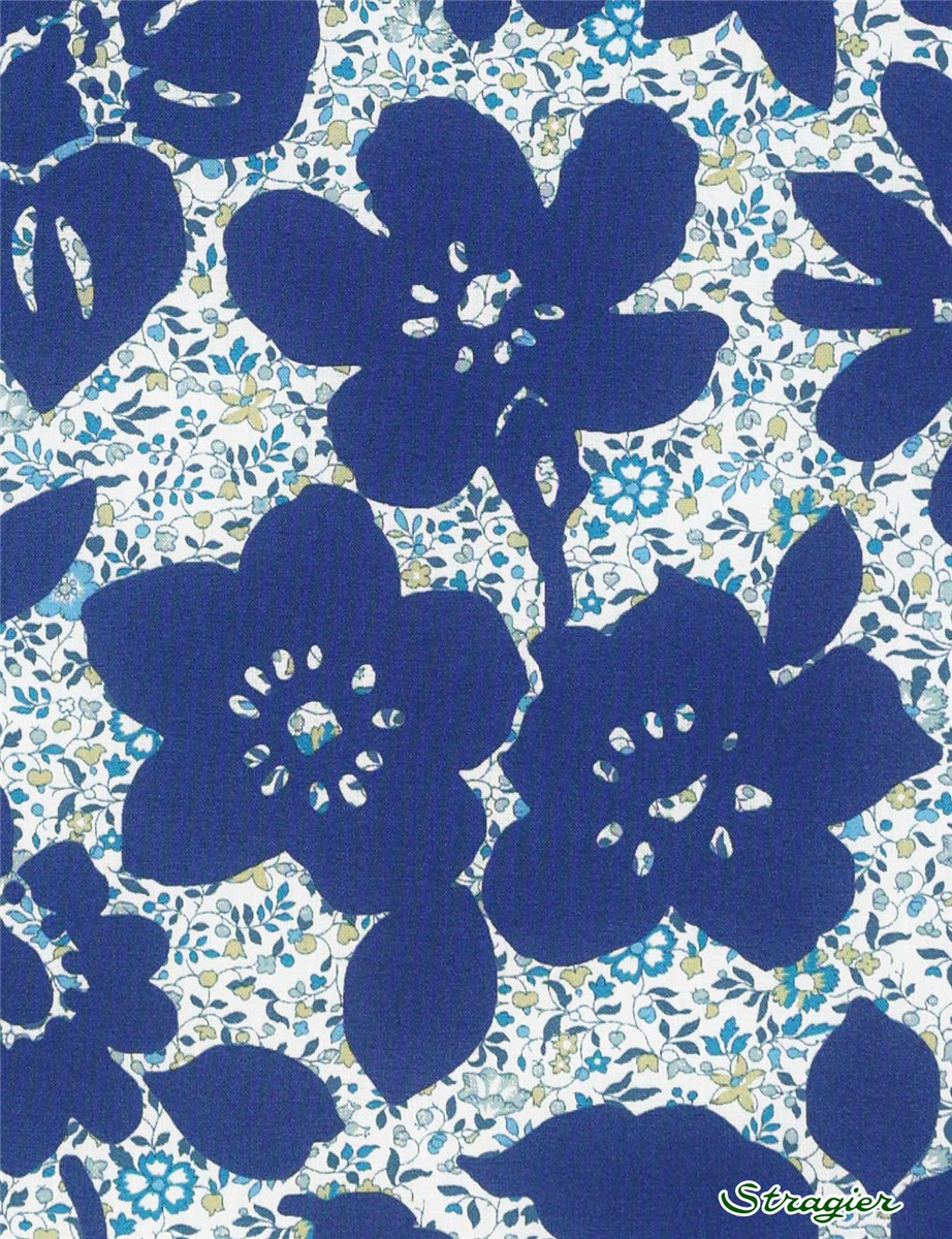 Liberty Tana Lawn - Bella's Silhouette - bleu Outremer 