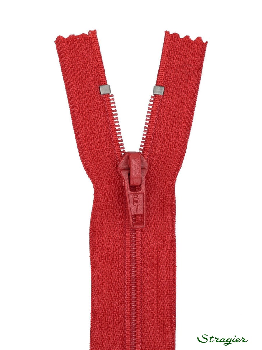 Zip - maille spirale 6mm - Séparable - Rouge Rubis - 65 cm