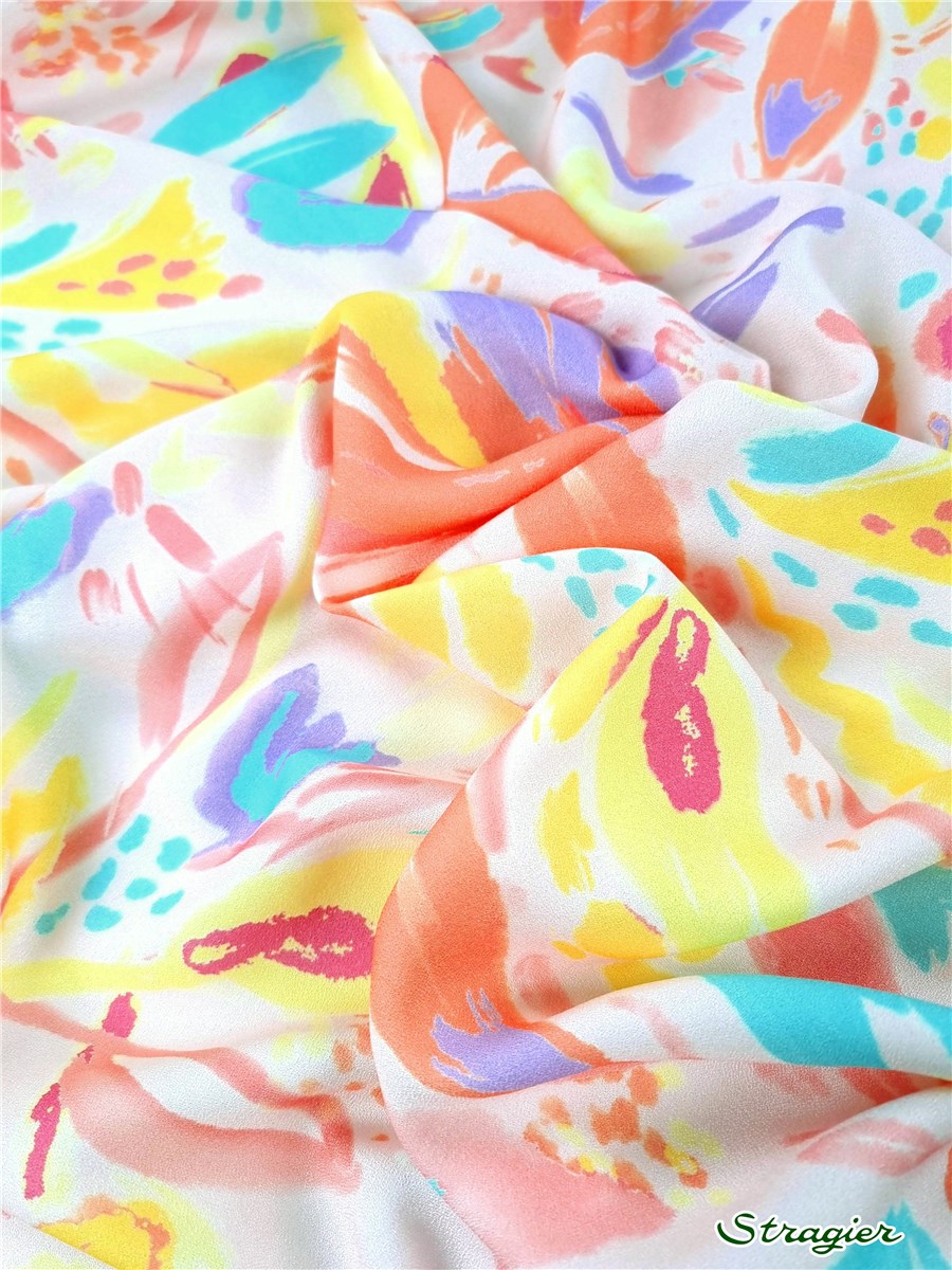 Viscose Crepe - soft - UNE - Cormorane - Sorbet