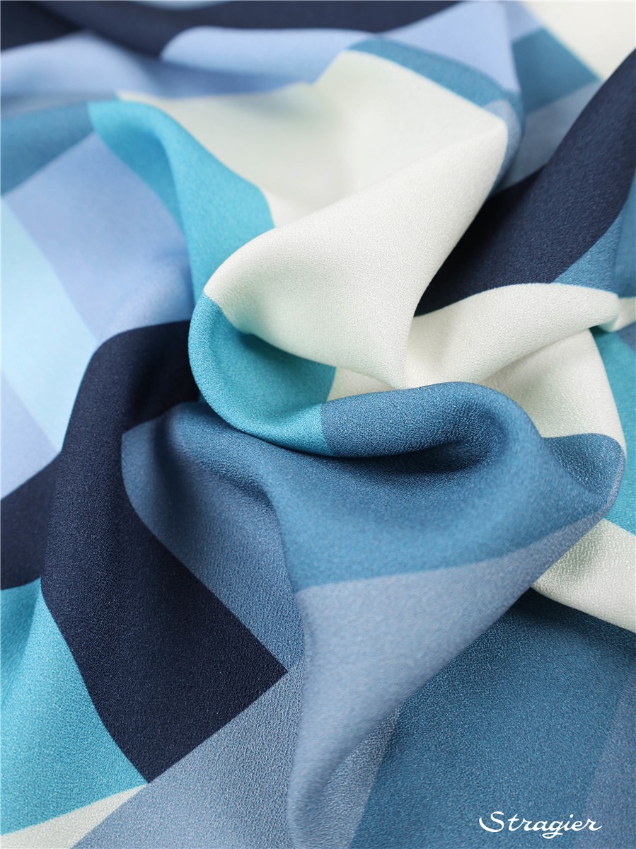 Crêpe Viscose Soft - UNE - Mondriane - Niagara 