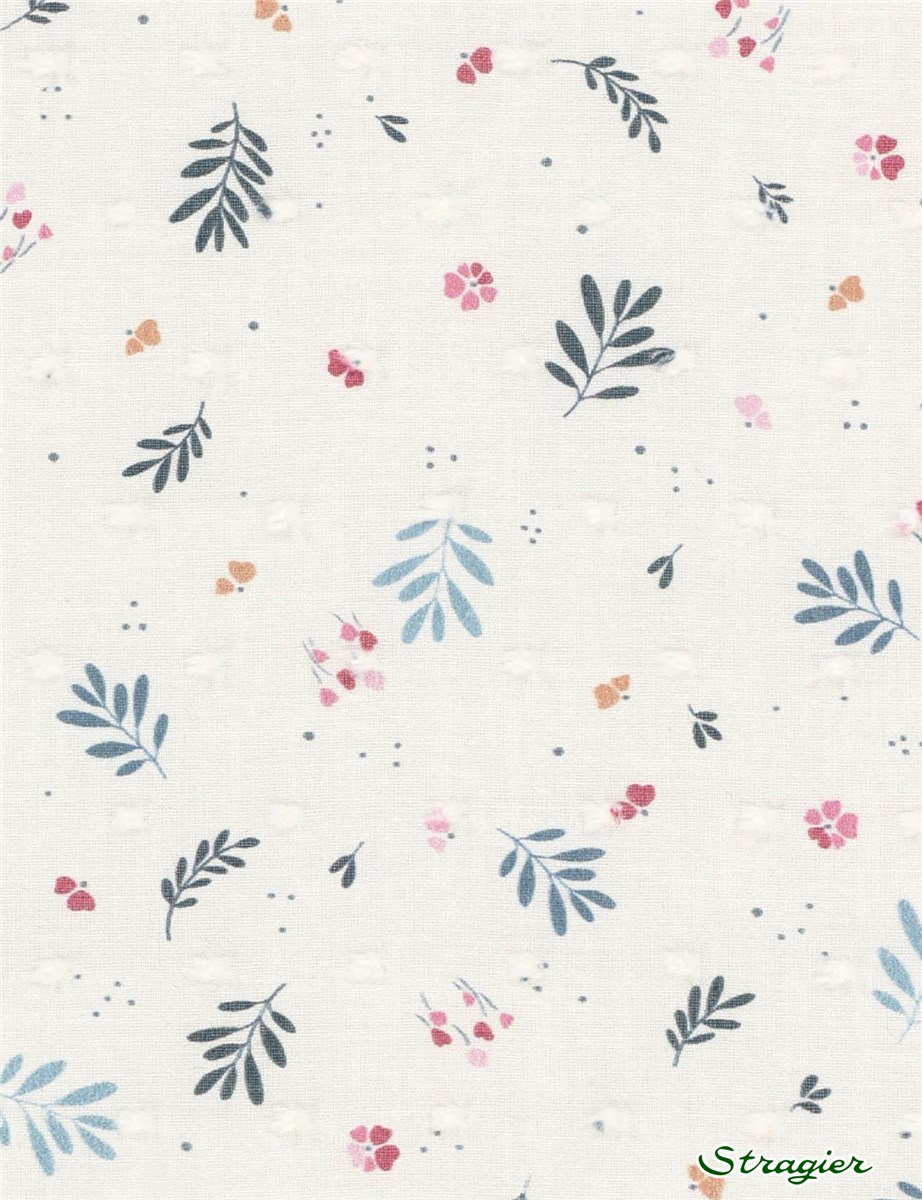 Batiste de Coton Plumetis - Apolonia - Bleu cendré 