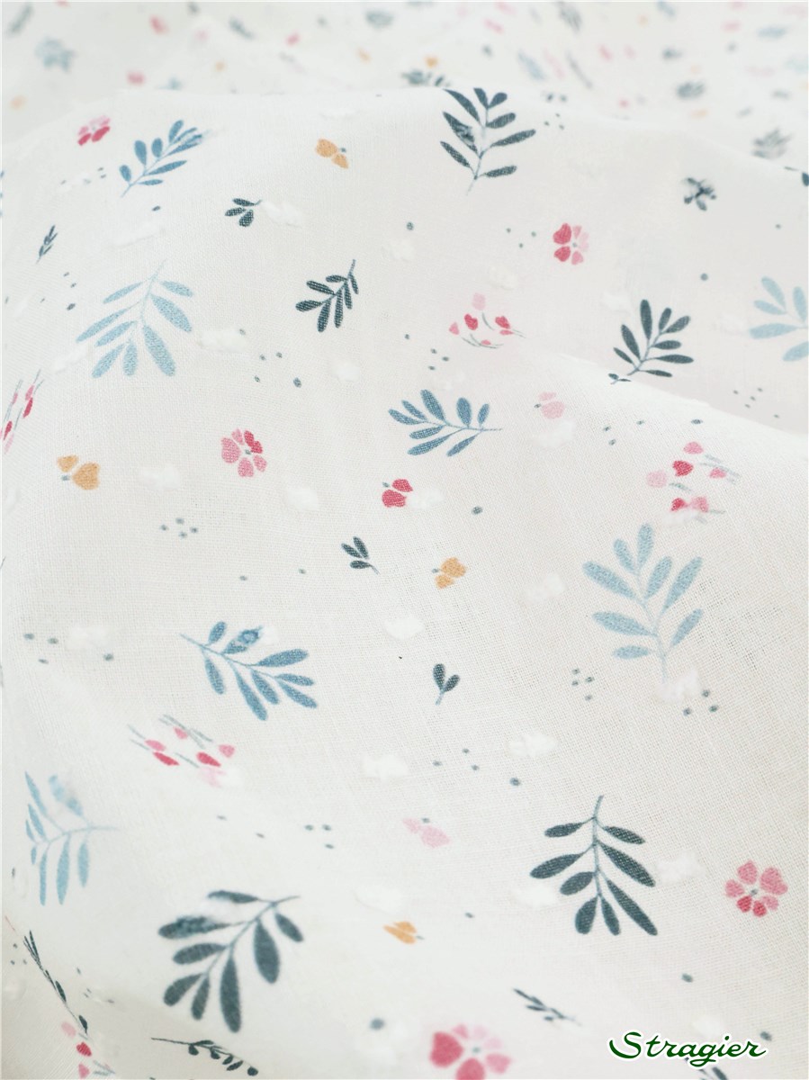 Batiste de Coton Plumetis - Apolonia - Bleu cendré
