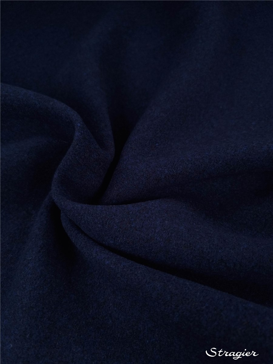 Velvet Wool - Coat - Plain - Marine clair
