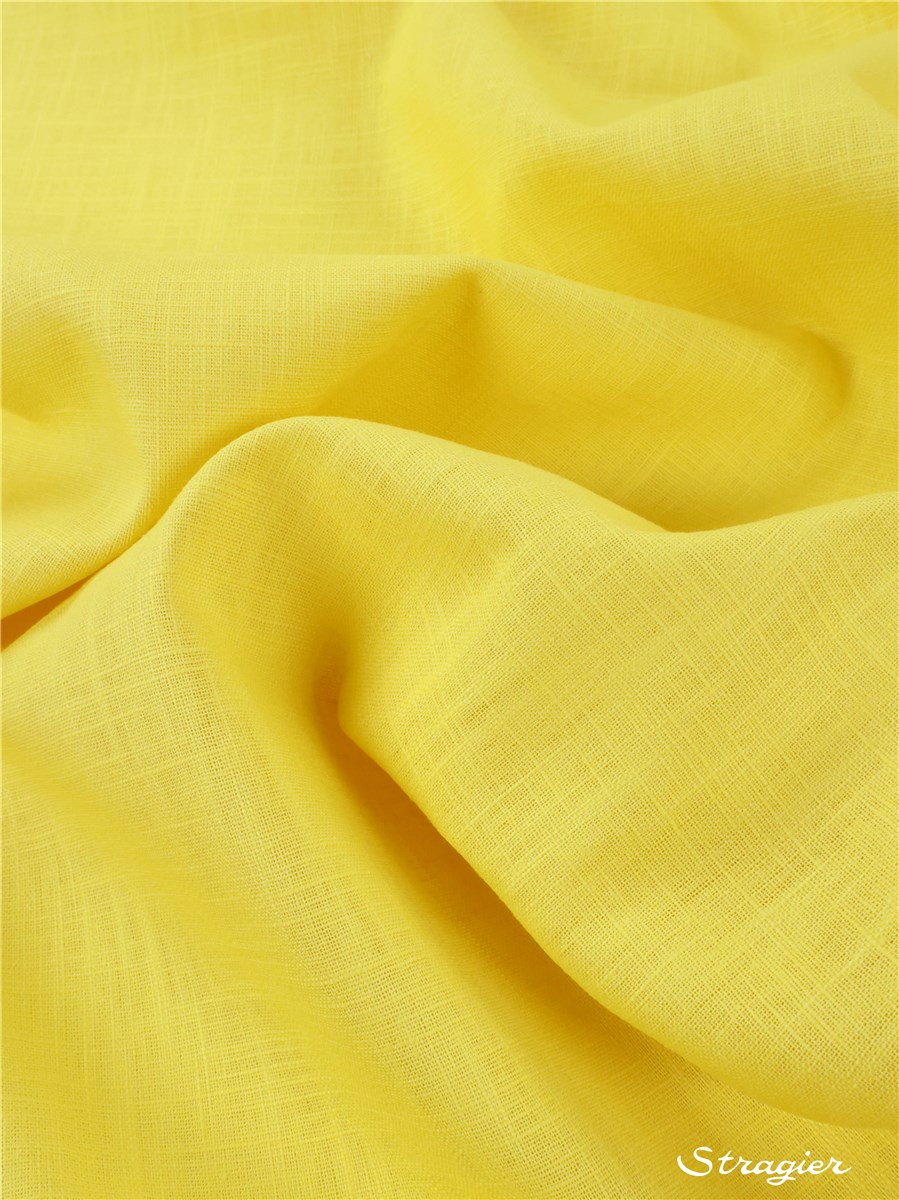 Toile pur Lin - Uni - Jaune Citron