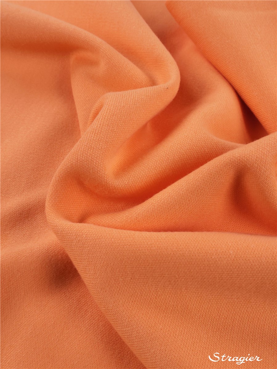 Knitted Fabric - Sweatshirt - extra quality - Plain - Orange doux