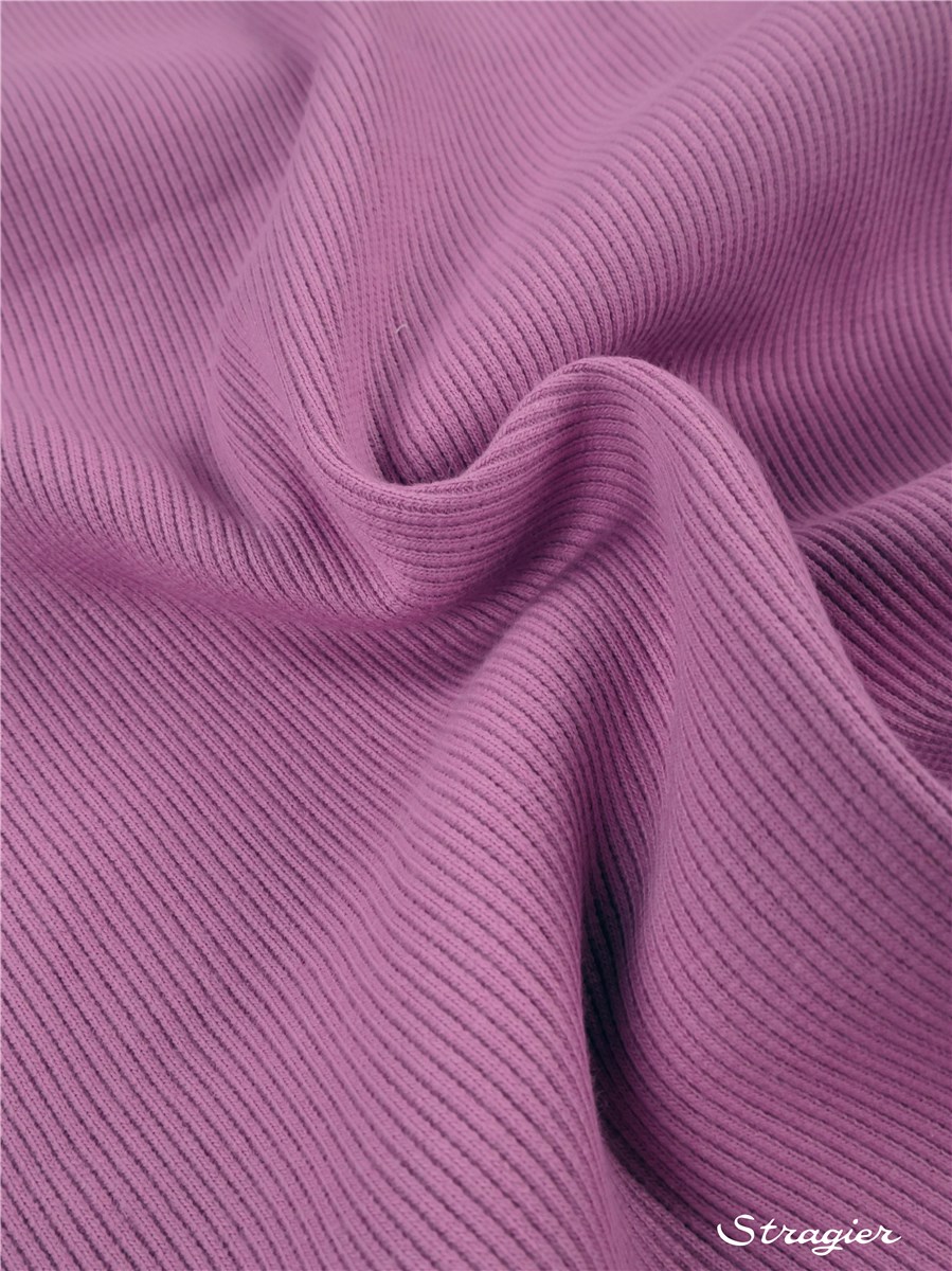 Organic Cotton Knitted Ribbing 2x2 - stretch - Plain - Crocus