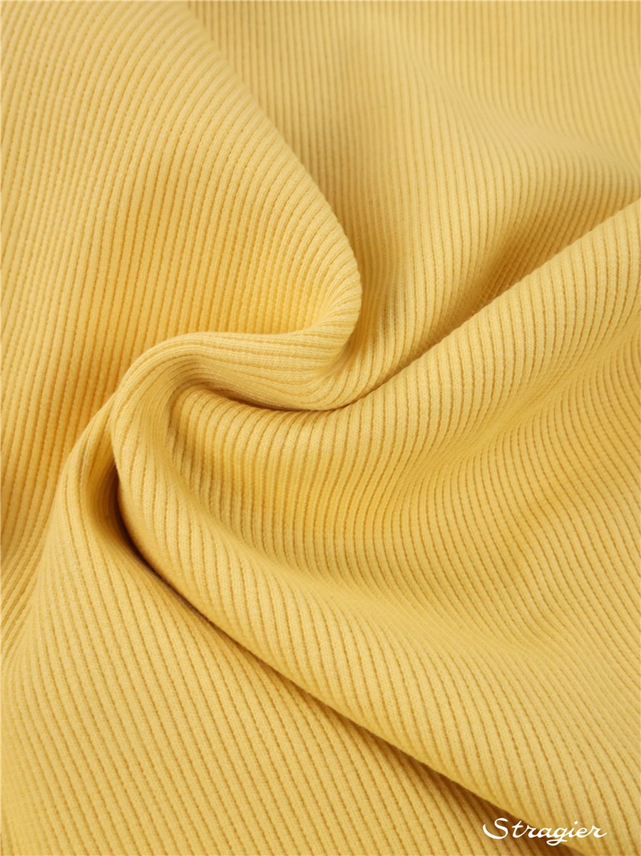 Organic Cotton Knitted Ribbing 2x2 - stretch - Plain - Crème de banane