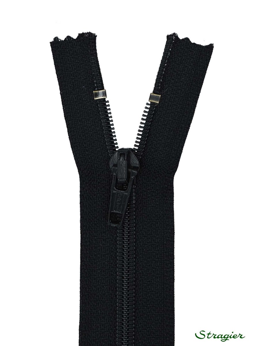 Zip - maille spirale 6mm - Séparable - Noir - 25 cm