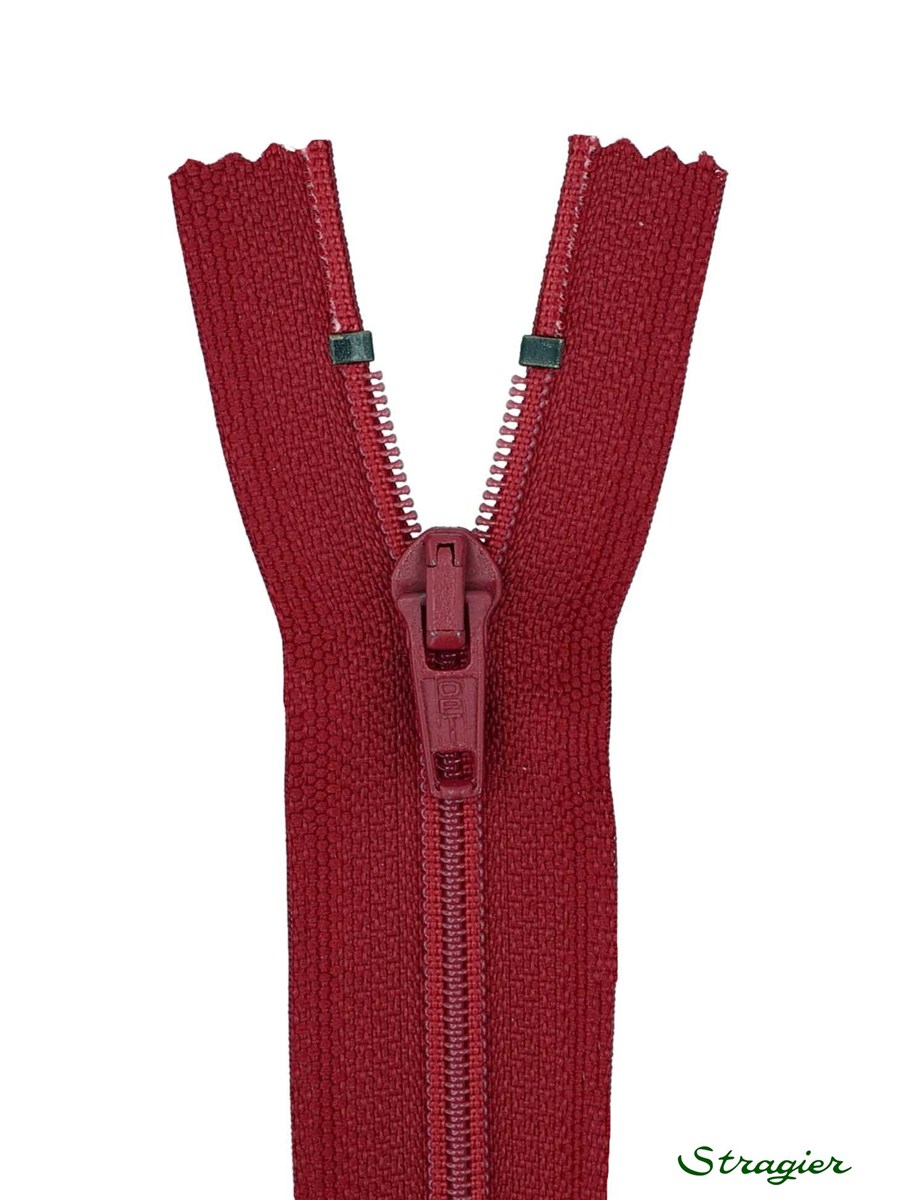 Zip - maille spirale 6mm - Séparable - Rouge Peony - 25 cm