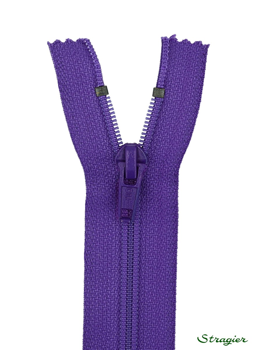 Zip - maille spirale 6mm - Séparable - Violet - 35 cm