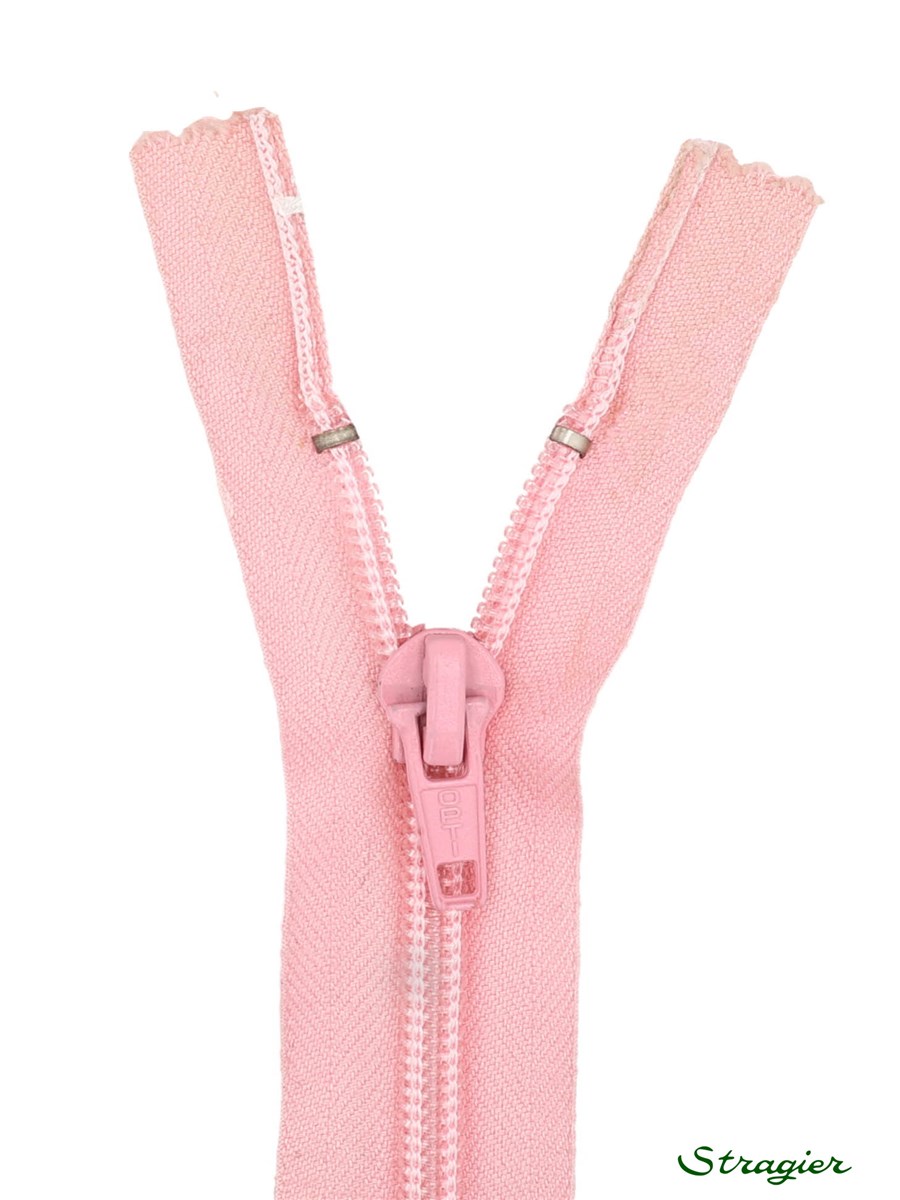 Zip - maille spirale 6mm - Séparable - Rose Perle - 40 cm