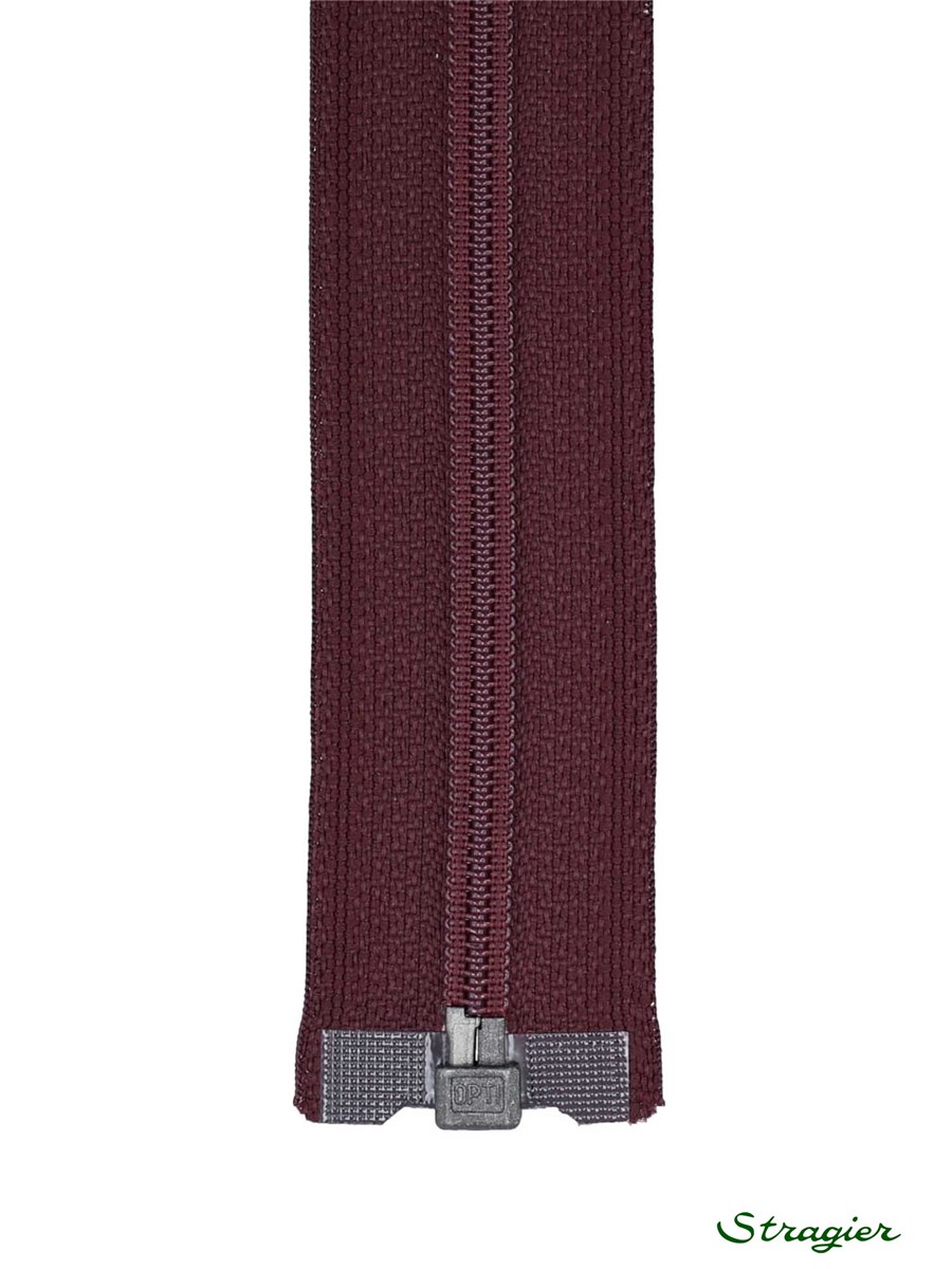 Zip - maille spirale 6mm - Séparable - Bourgogne - 50 cm