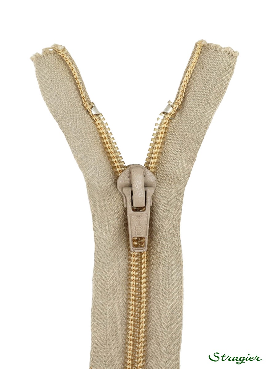 Zip - maille spirale 6mm - Séparable - Beige - 55 cm