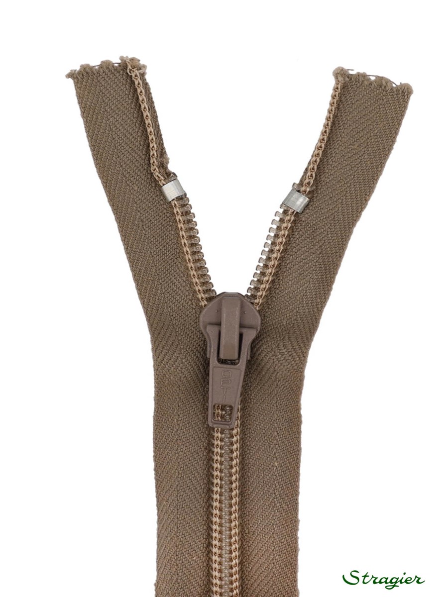 Zip - maille spirale 6mm - Séparable - Grège - 55 cm