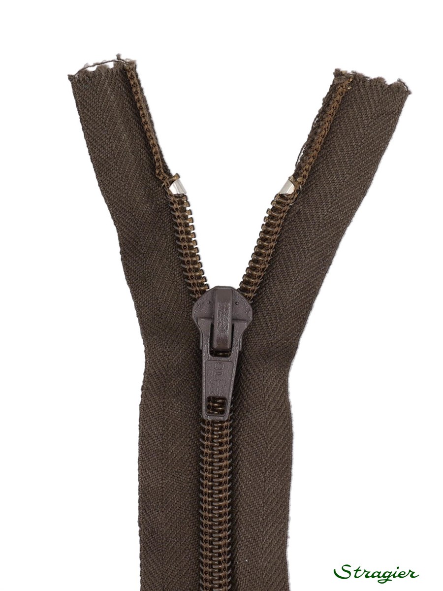 Zip - maille spirale 6mm - Séparable - Brownie - 55 cm