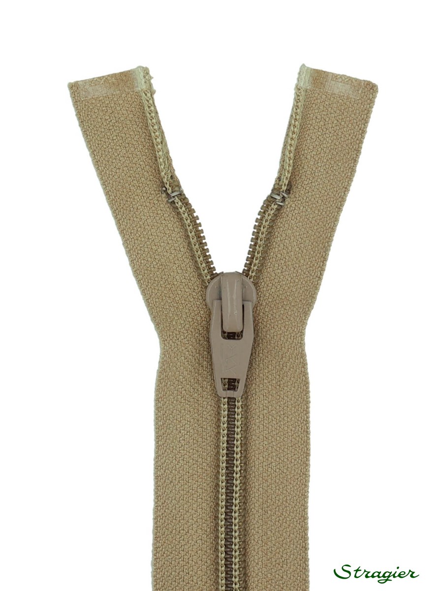 Zip - maille spirale 6mm - Séparable - Camel - 60 cm