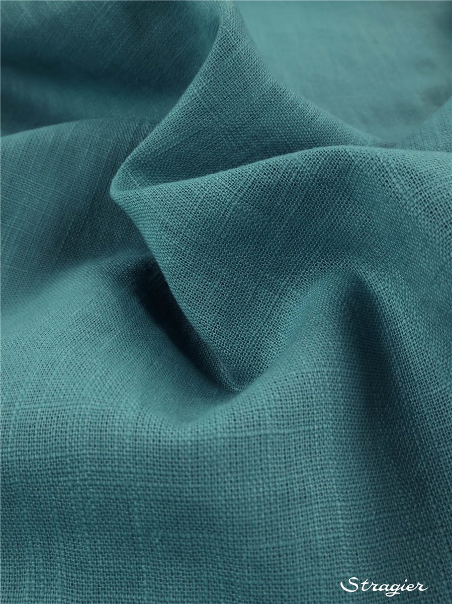 Toile pur Lin - Uni - Vert bleu