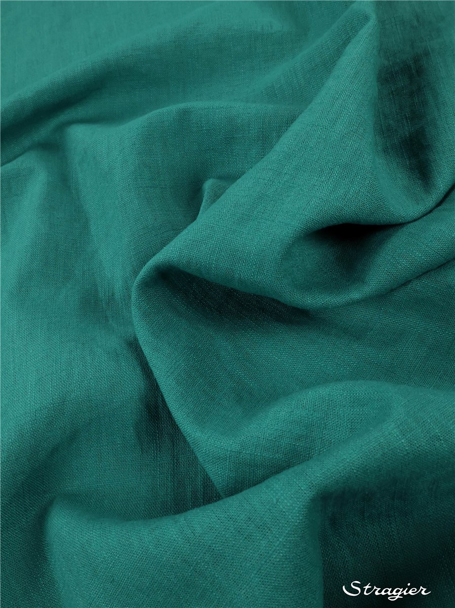 Toile pur Lin - Uni - Vert Canard