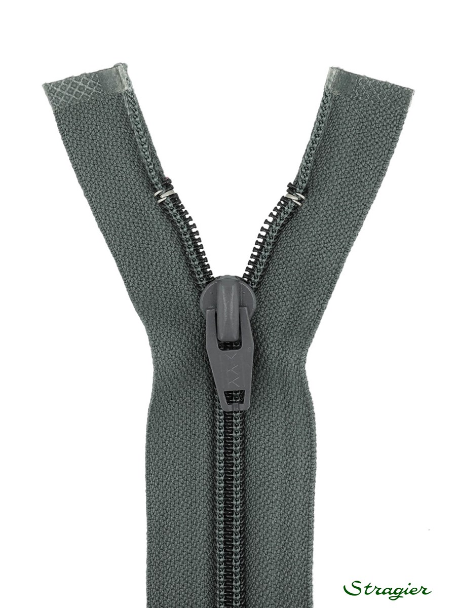 Zip - maille spirale 6mm - Séparable - Gris Moyen - 45 cm