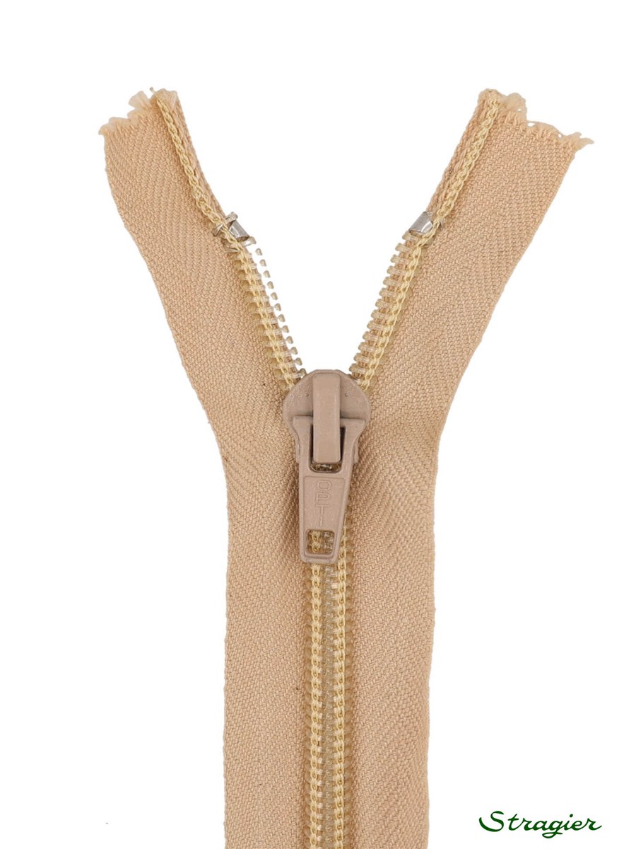 Zip - maille spirale 6mm - Séparable - Beige rosé - 55 cm