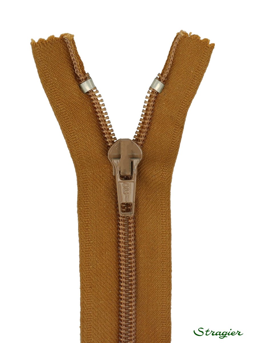 Zip - maille spirale 6mm - Séparable - Fauve - 55 cm