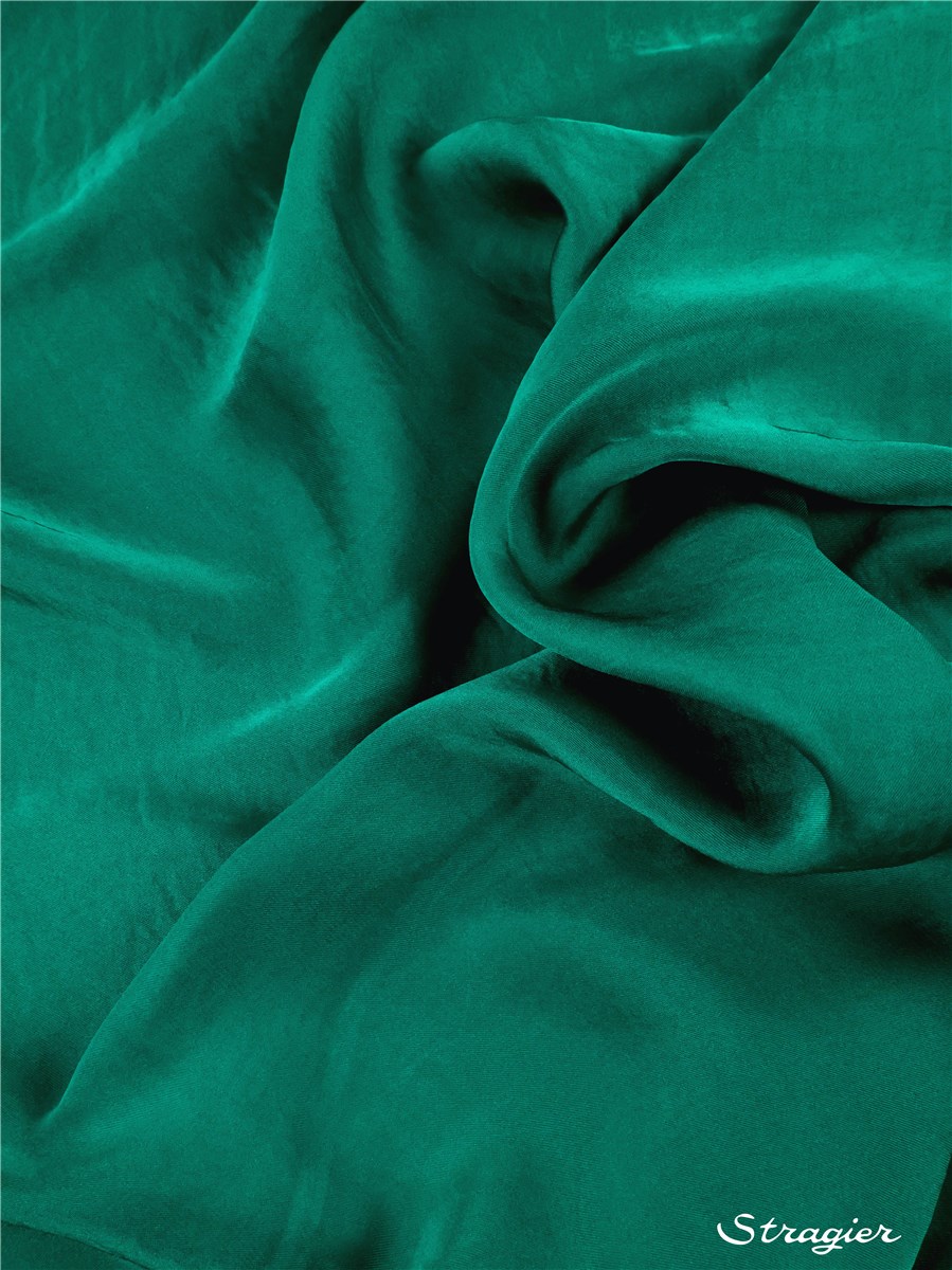 Satin Crepe washed - flowing - uni - Vert Emeraude