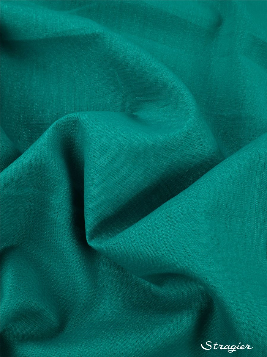 Toile pur Lin - Uni - Vert Emeraude