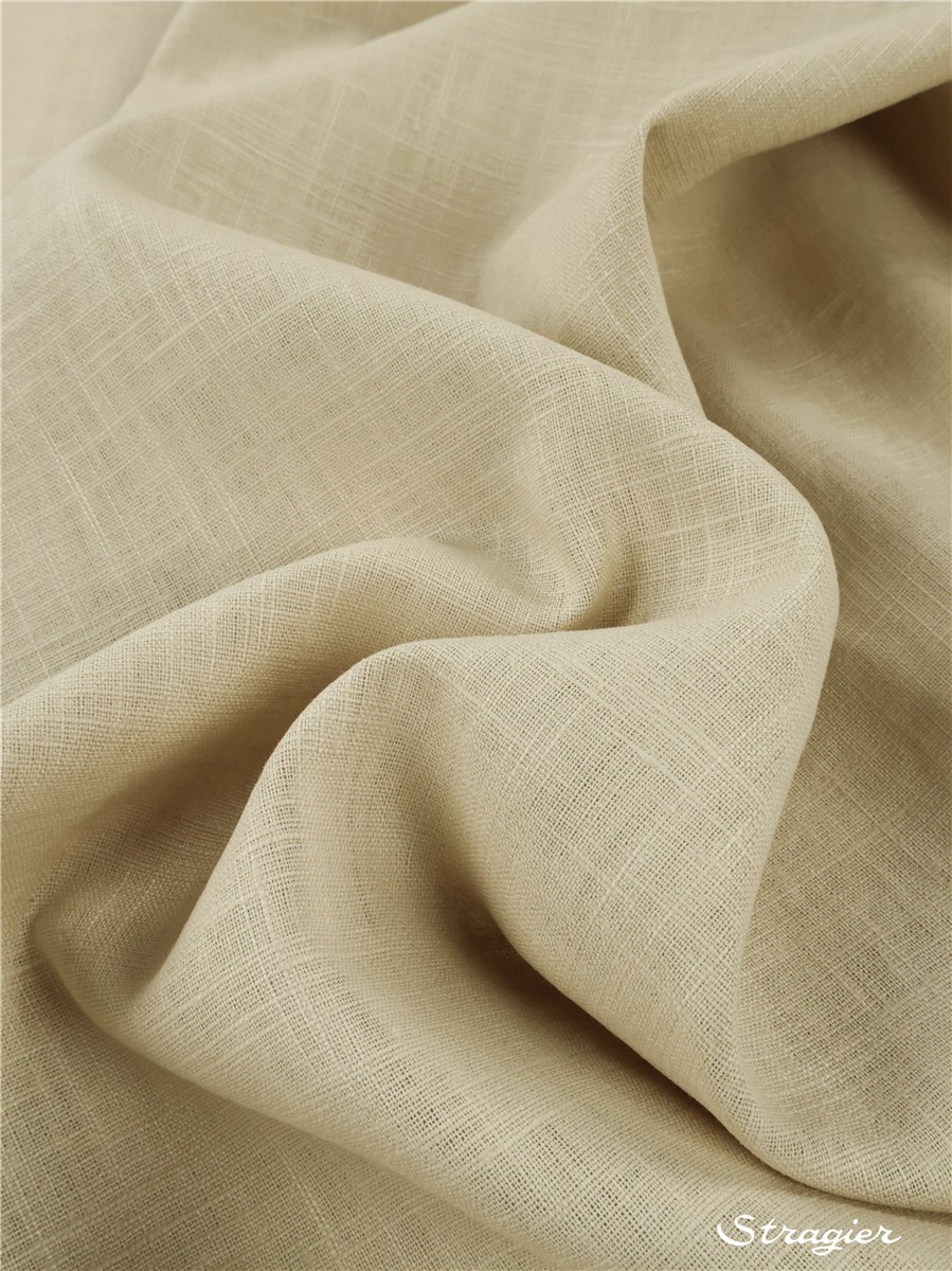 Toile pur Lin - Uni - Beige Caillou