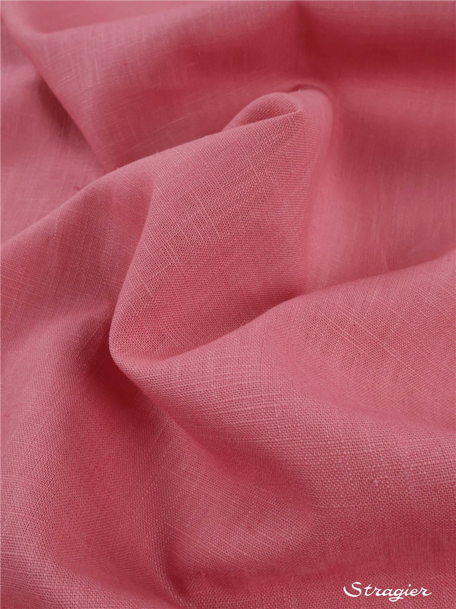 Toile pur Lin - Uni - Rose des Champs 