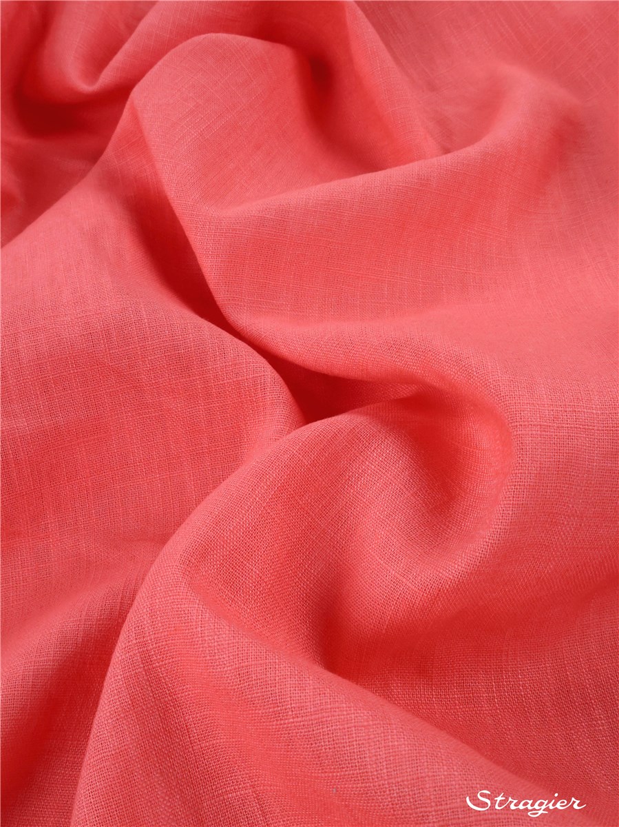 Toile pur Lin - Uni - Corail
