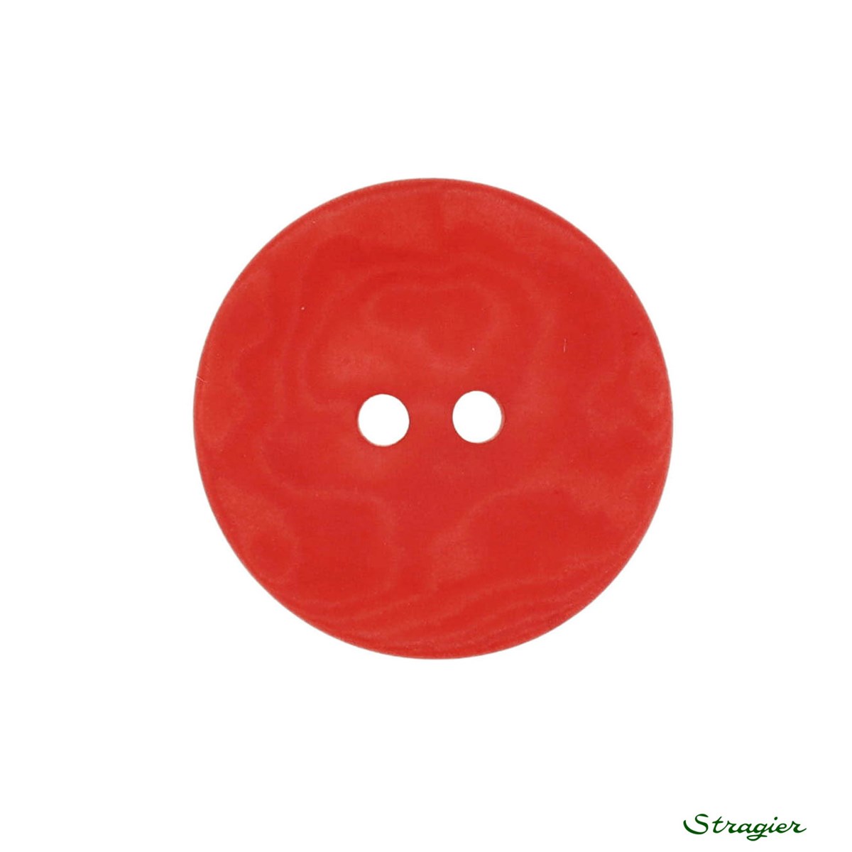 Boutons Corozo - 2 trous - Rouge - 20 mm