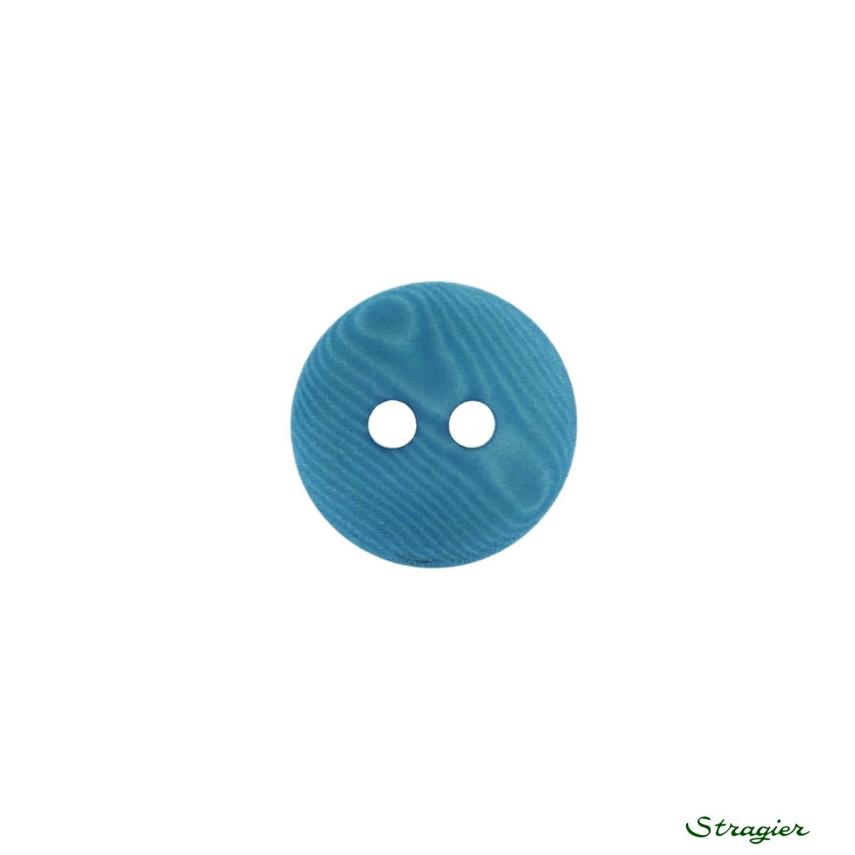 Boutons Corozo - 2 trous - Bleu Niagara - 12 mm