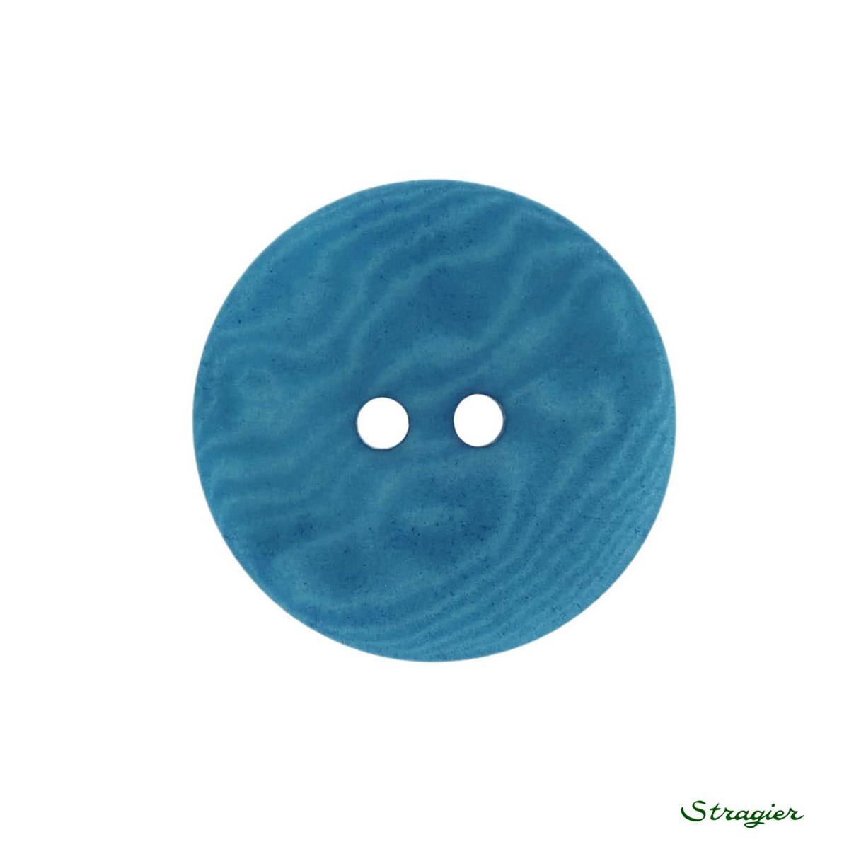 Boutons Corozo - 2 trous - Bleu Niagara - 20 mm