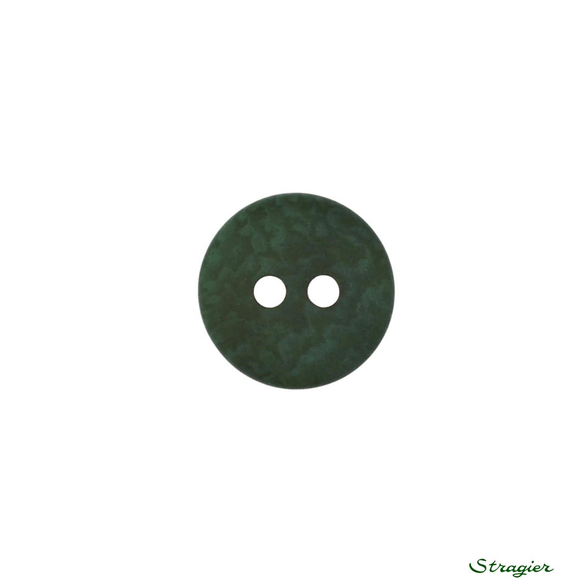 Boutons Corozo - 2 trous - Vert Bouteille - 12 mm