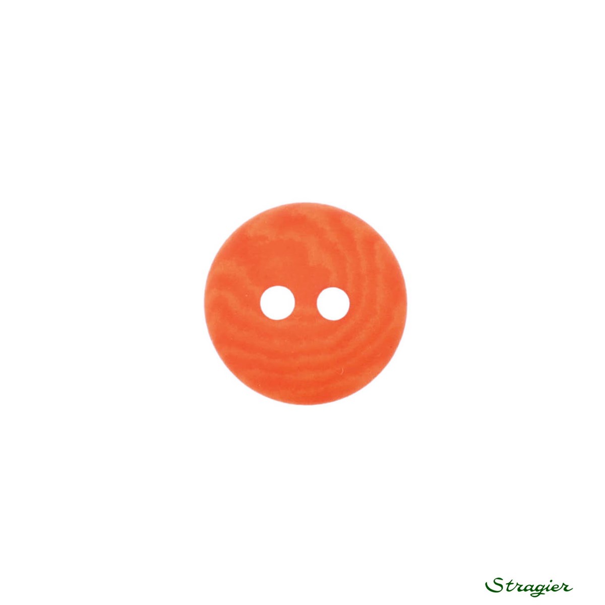Boutons Corozo - 2 trous - Orange - 12 mm